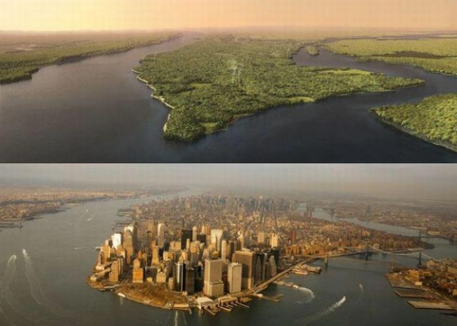 Manhattan 400 Years Ago and Today