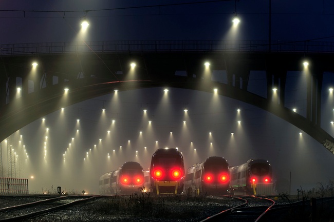 Trains in Night