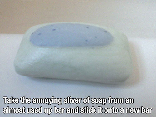 Merge the Used Up Soap Bar With the New One