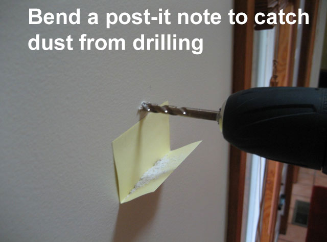 Post-It Note Collecting the Dust From Drilling